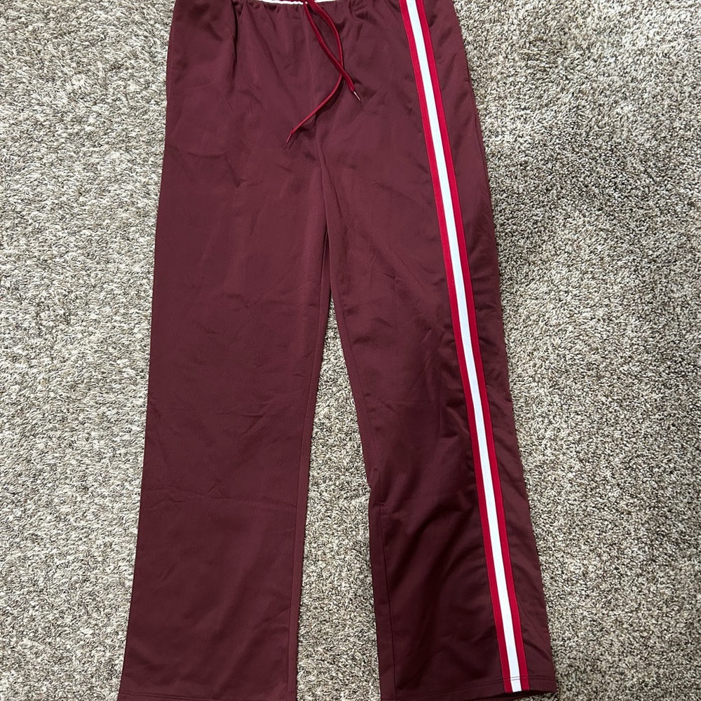 Coca Cola Burgundy Track Pants with Red and White Stripe
